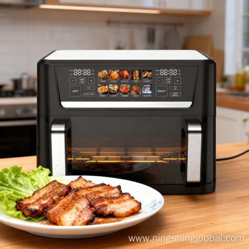 Modern Square Air Fryer with Dual Digital Display
